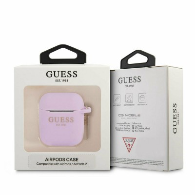 Guess 4G Charm Silicone Case Purple (Apple AirPods / Apple AirPods 2)